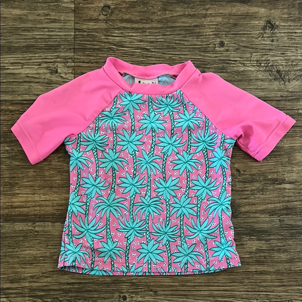 Floatimini Pink and Blue Rashguard Swim Shirt